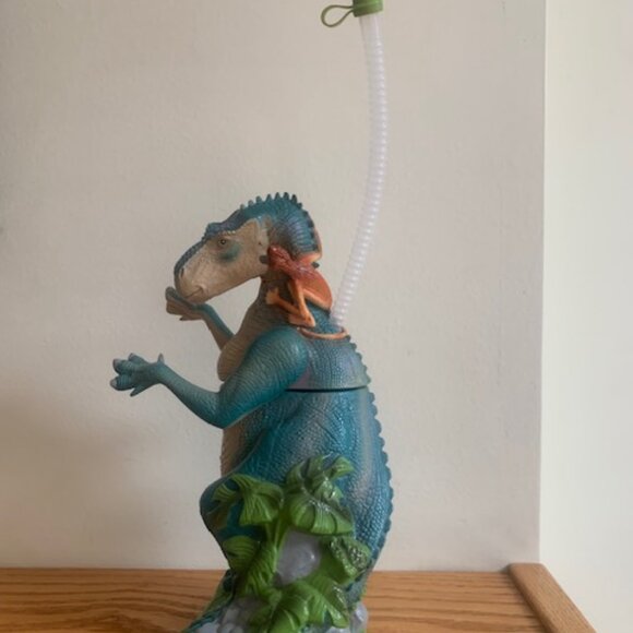 Vintage 2000 Walt Disney Dinosaur Movie Talking Aladar Shaped Sipper Straw Cup - Picture 2 of 6